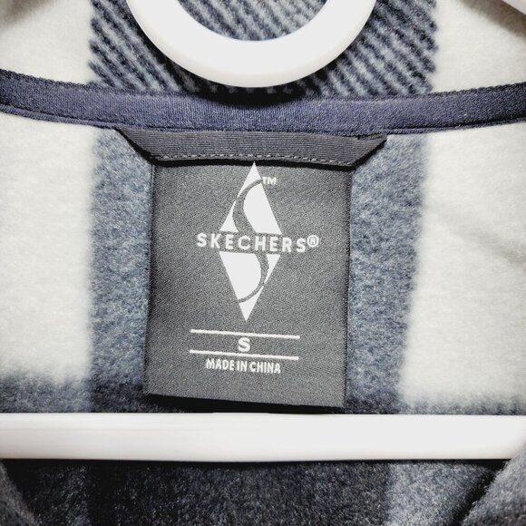 Skechers Mens Full Zip Jacket Size Small Black / White Lightweight & Comfortable - Picture 3 of 13